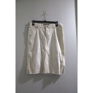 Abercrombie & Fitch White Corduroy Skirt Knee Length Women's Size‎ 4
